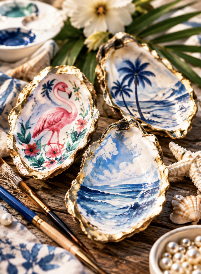 Get creative and transform ordinary oyster shells into beautiful, one-of-a-kind works of art! Join Marcela for a creative workshop and make a unique piece to take home. $35 per person