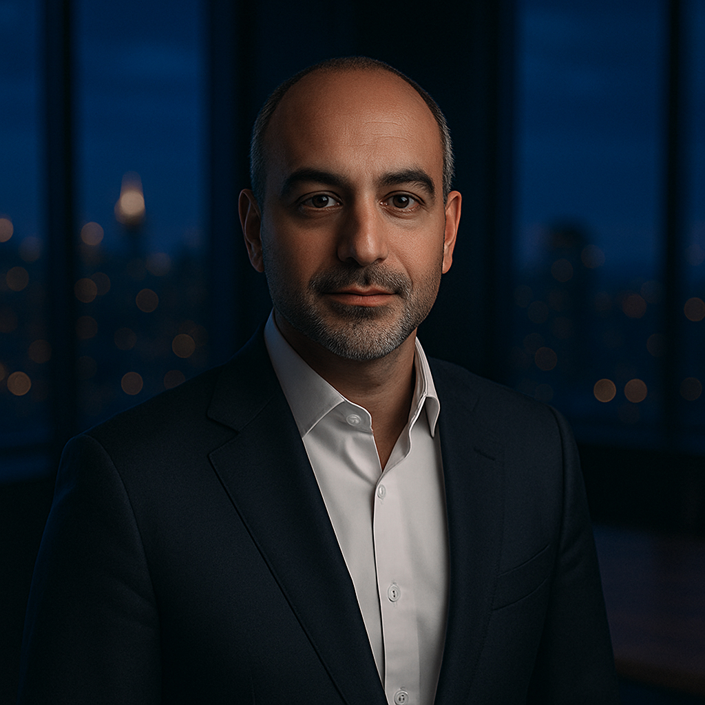 Portrait of a male client discussing AI consulting for both firms and entrepreneurs