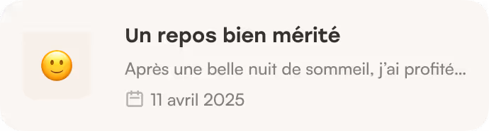 Écran app un repos bien mérité