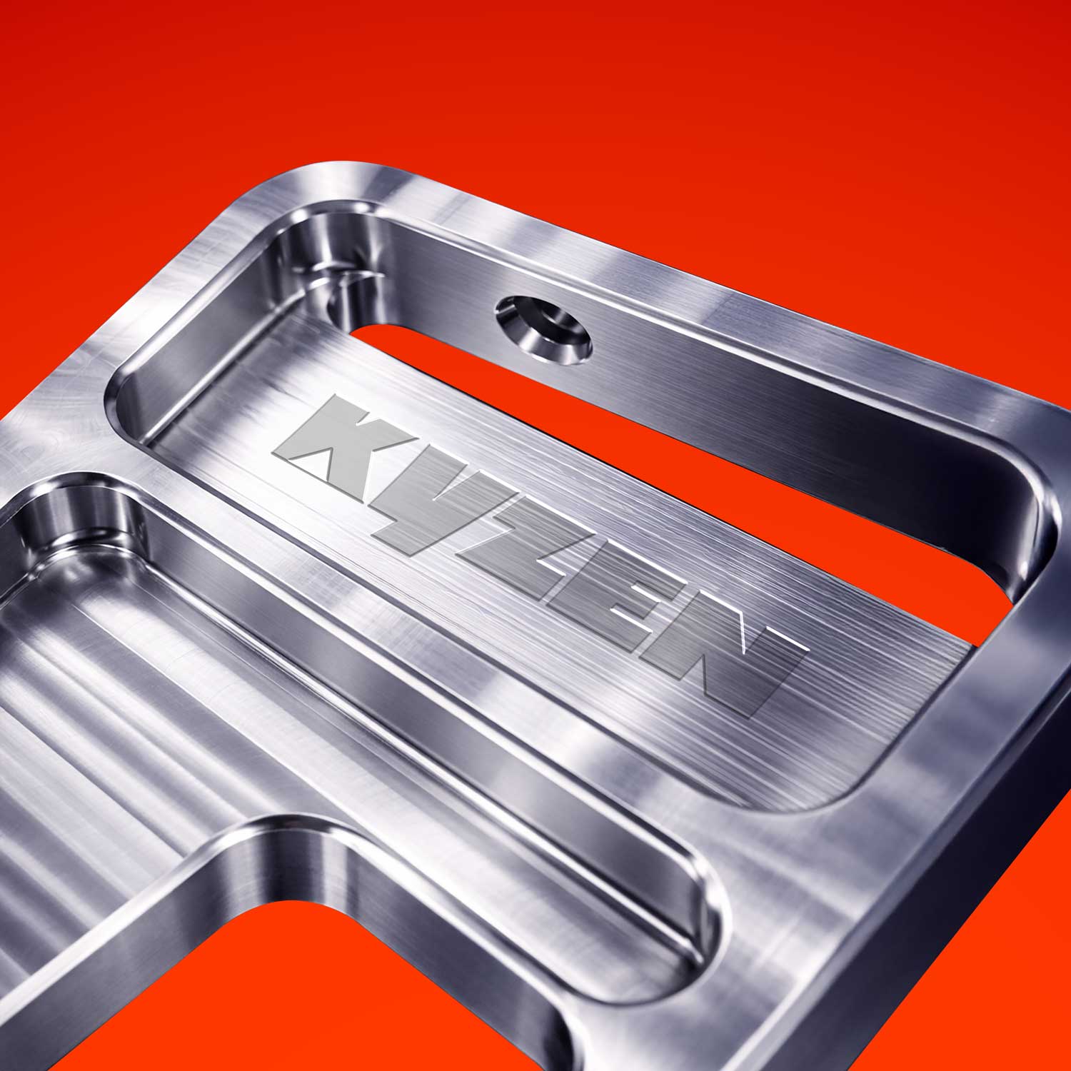 A Kyzen branded metallic hinge