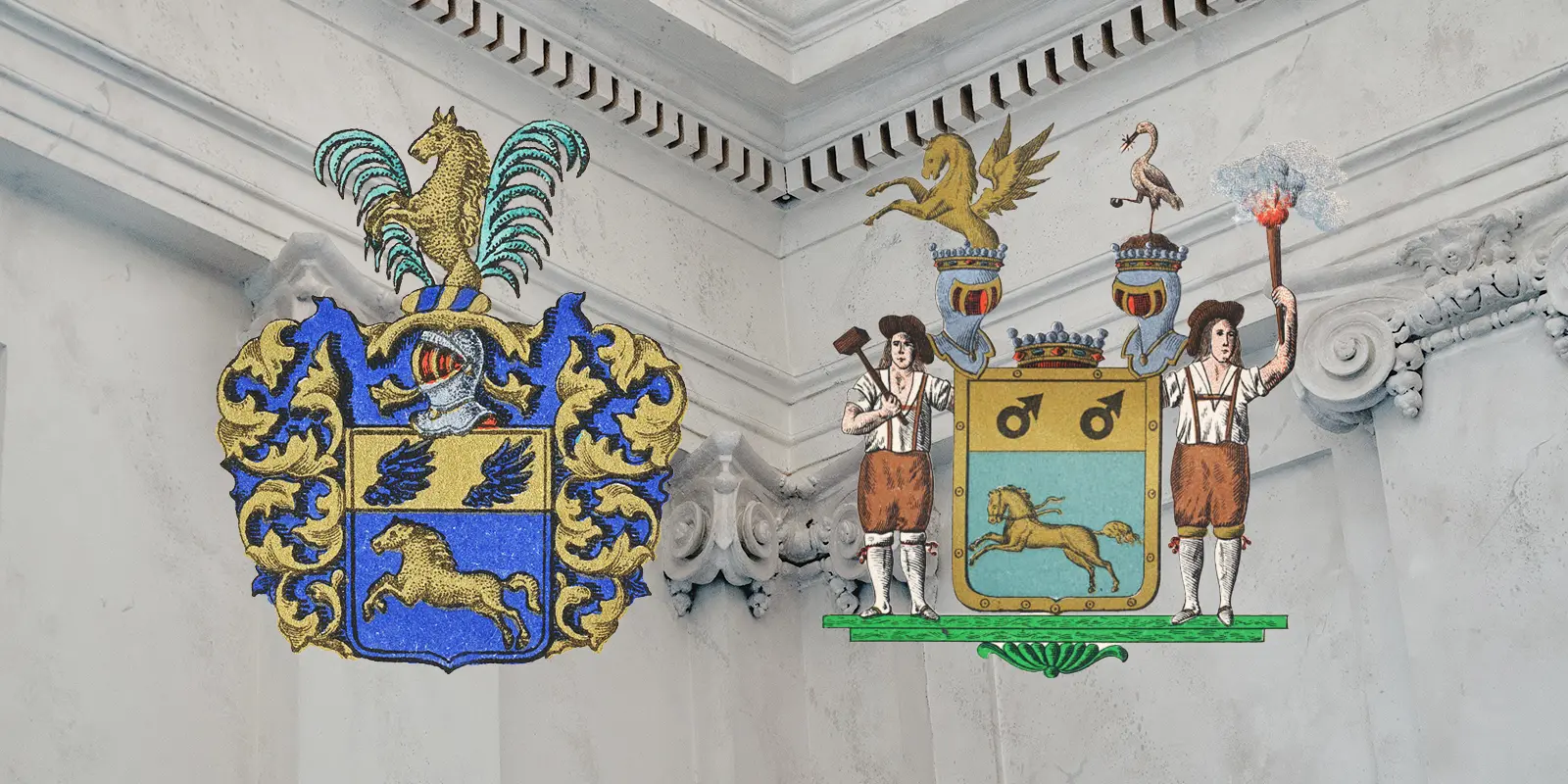 De tre vapensköldarna inom familejn Tham & Tamm