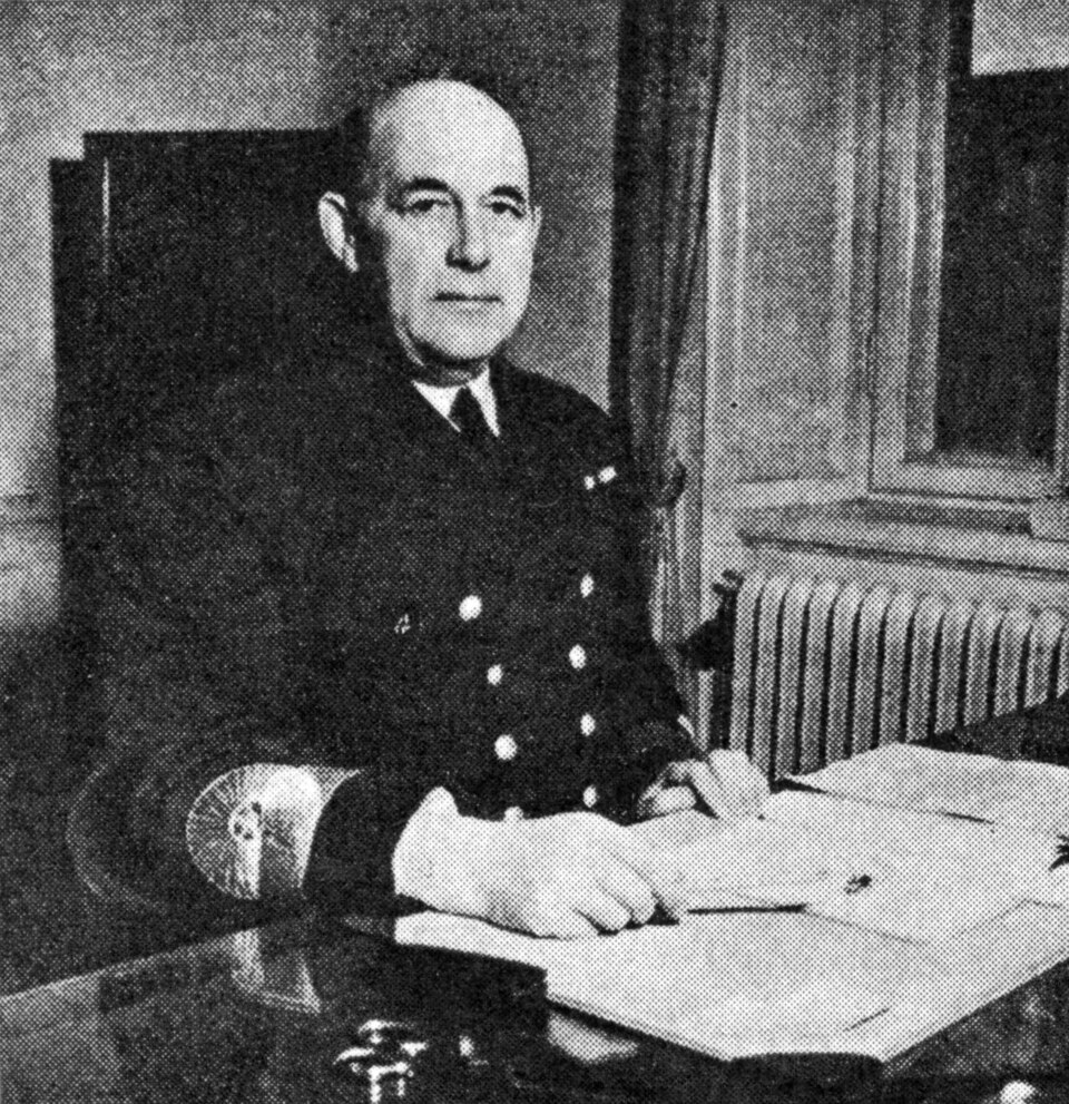 Porträtt av amiral Claes Fabian Tamm, chef för marinen 1939–1945