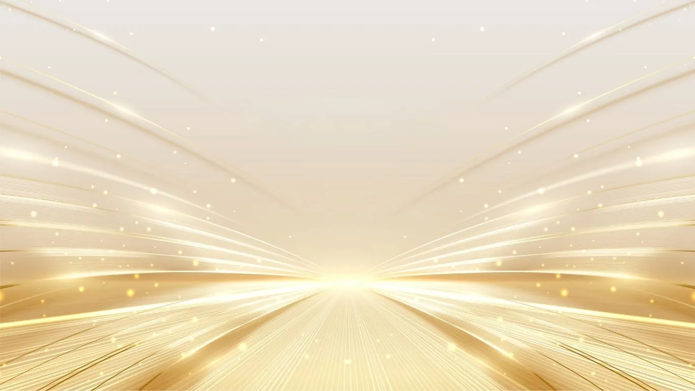 Goldene Lichtstrahlen auf hellem Hintergrund als Symbol für Sichtbarkeit und modernes Webdesign.