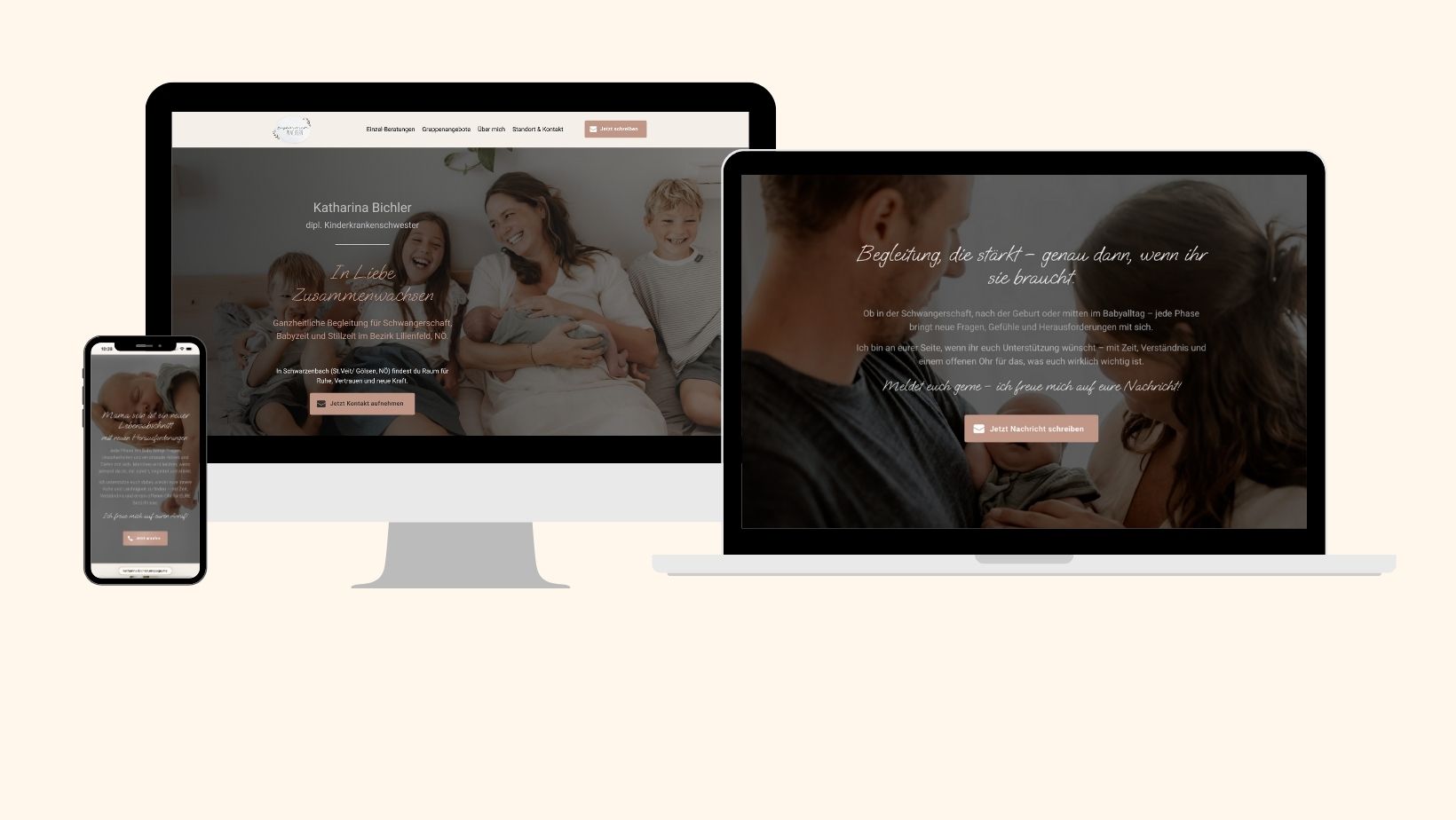Website Design für ganzheitliche Begleitung von Familien und Eltern in Niederösterreich