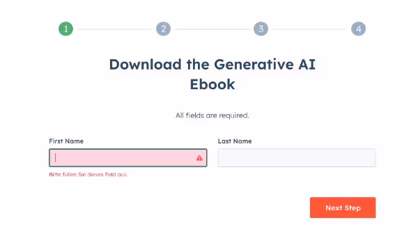Beispiel: Formular-Download bei HubSpot Step 1