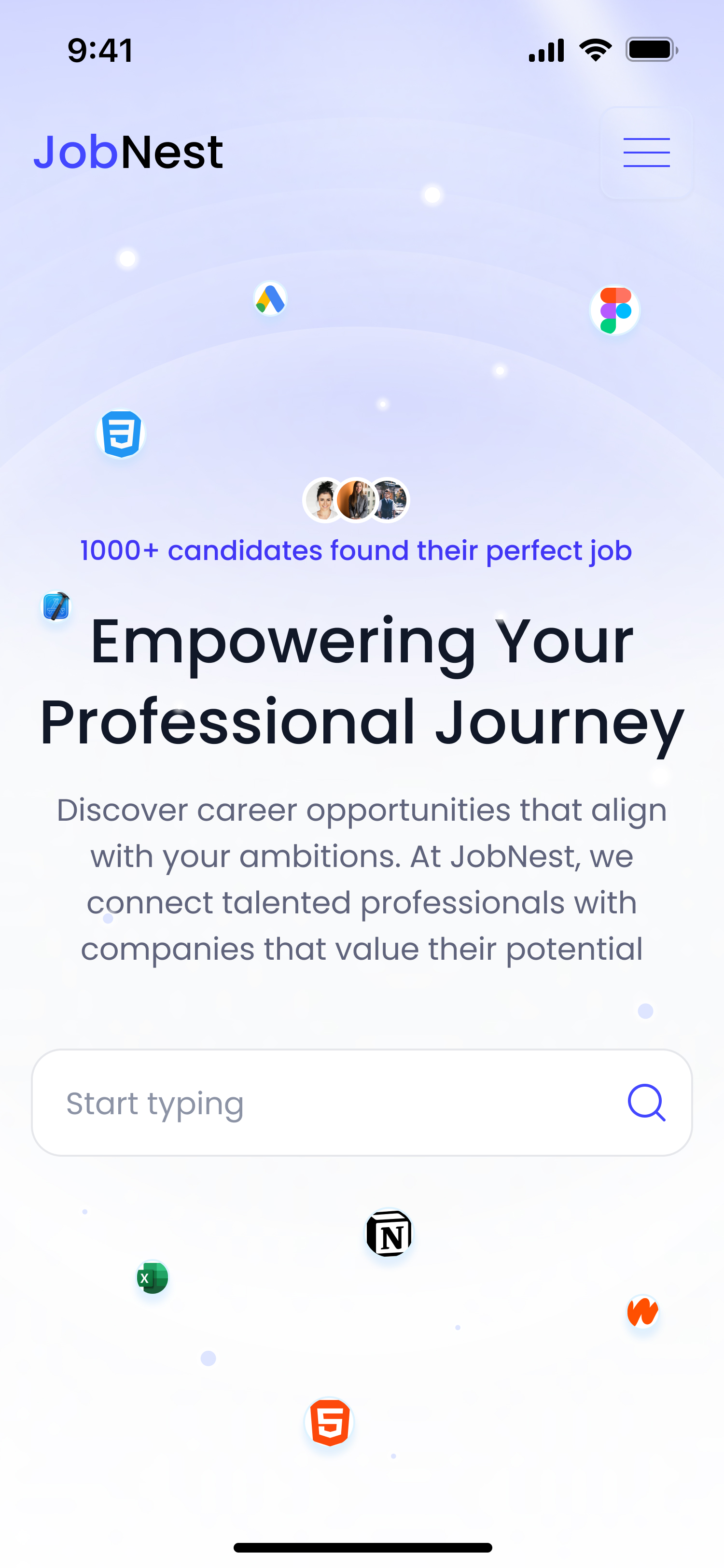 JobNest Website Mobile Screenshot