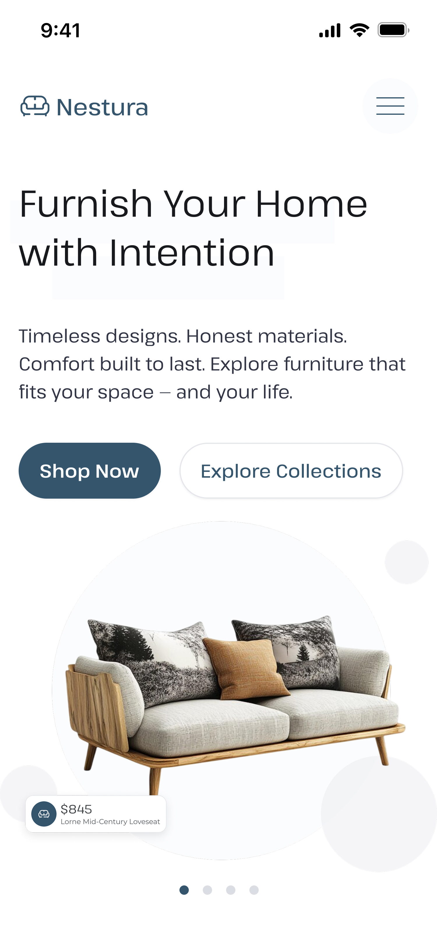 Nestura Website Mobile Screenshot