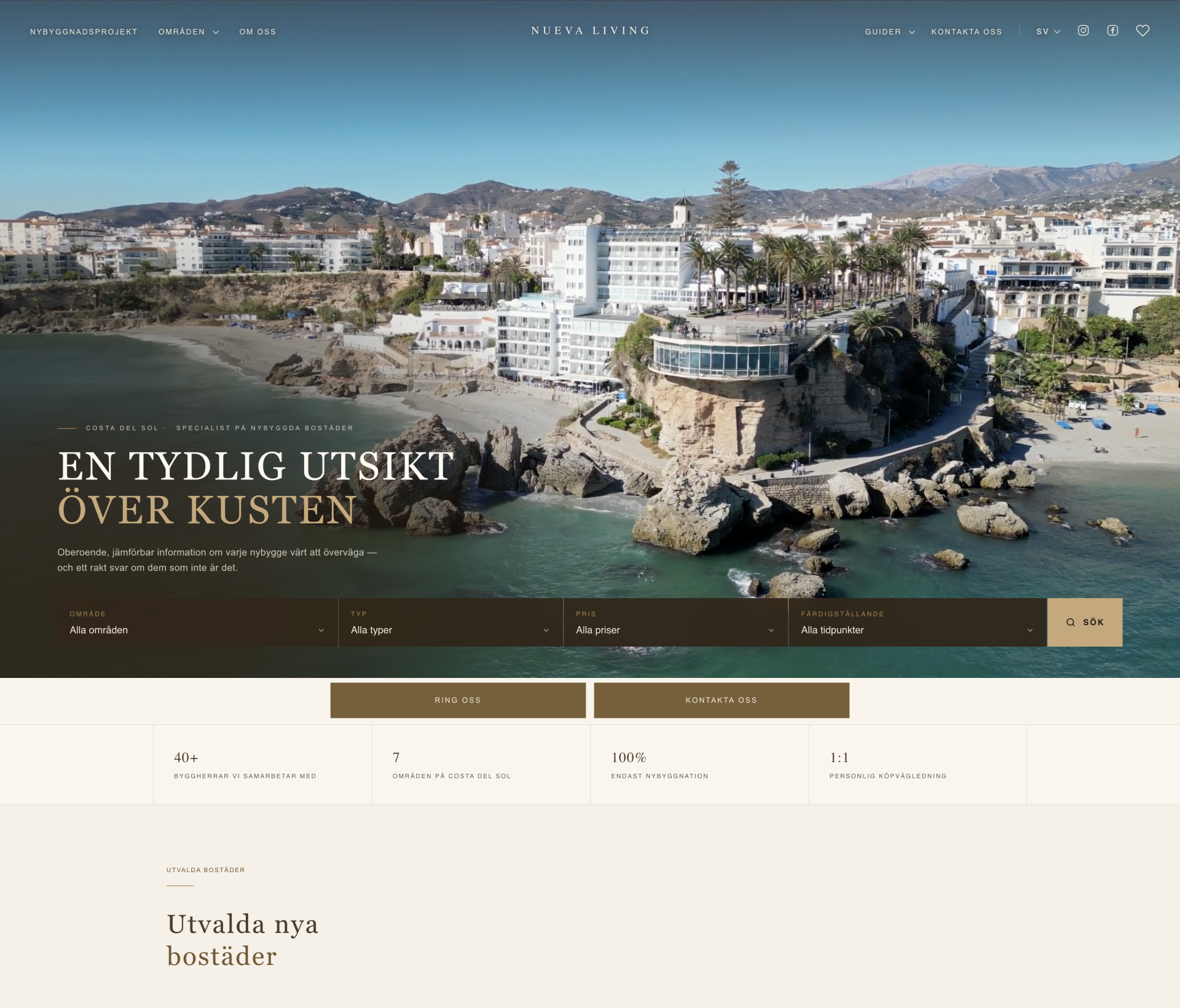 Nueva Living homepage