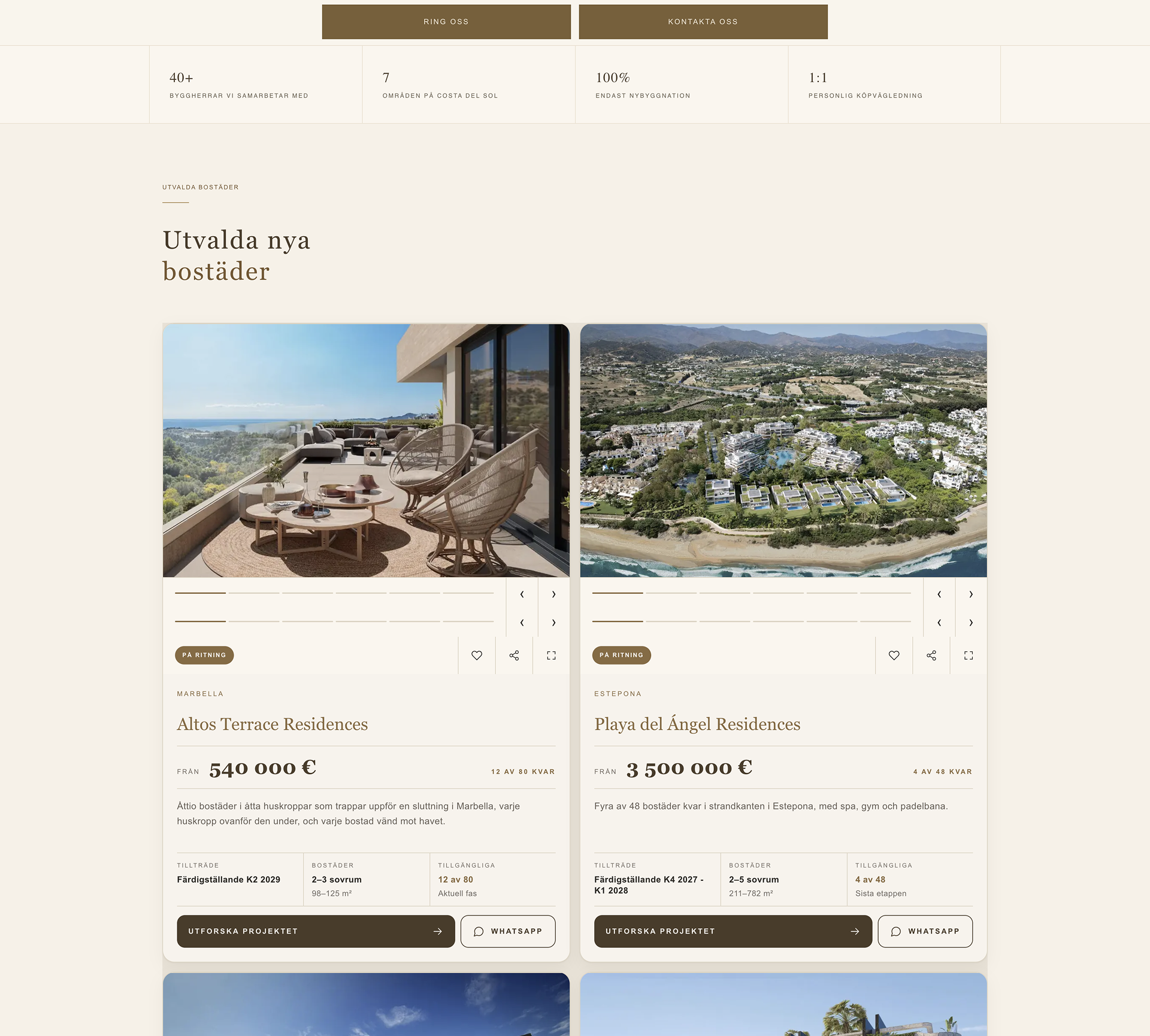 Nueva Living homepage