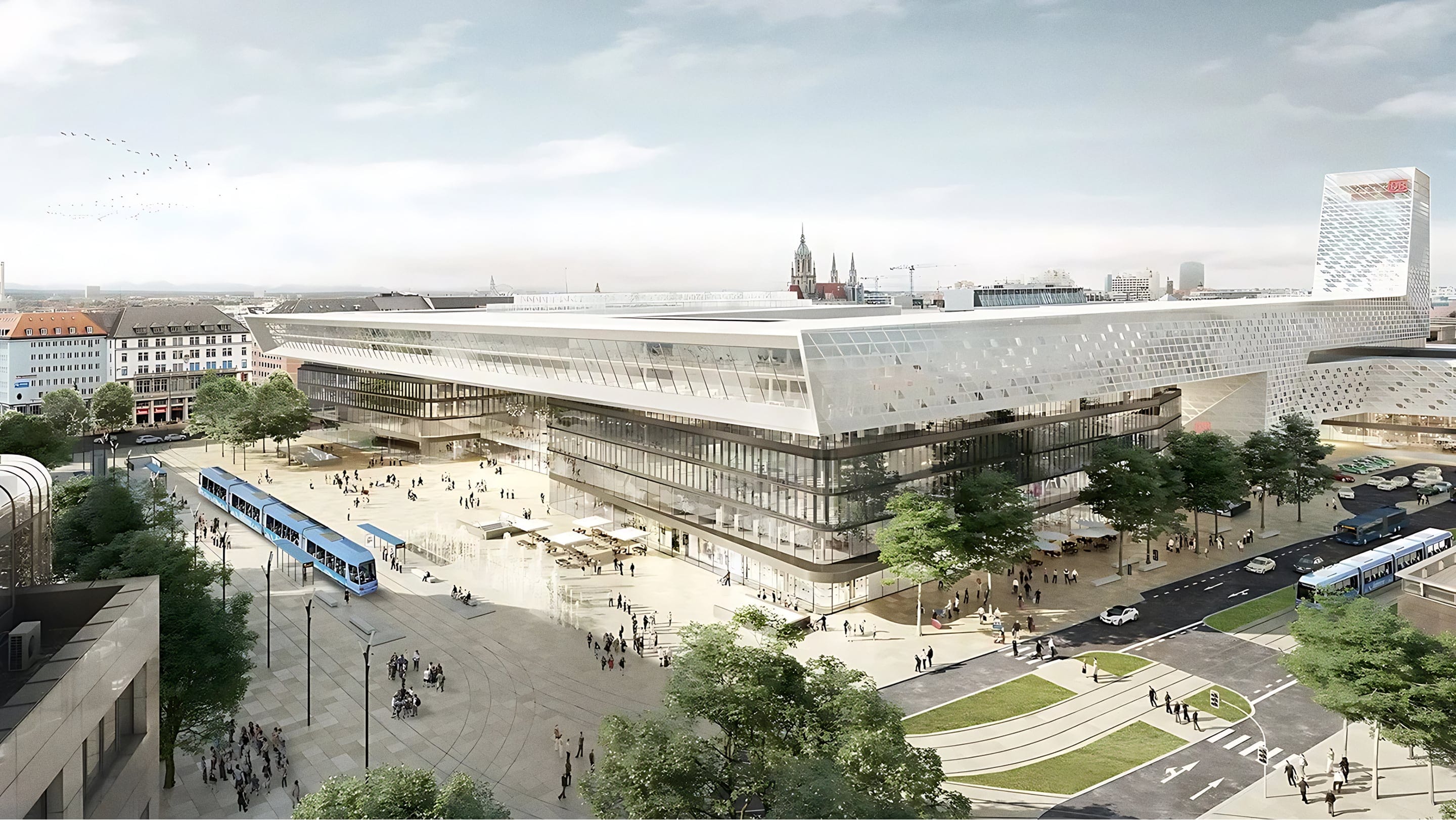 Eine Visualisierung des neuen Hauptbahnhofs München