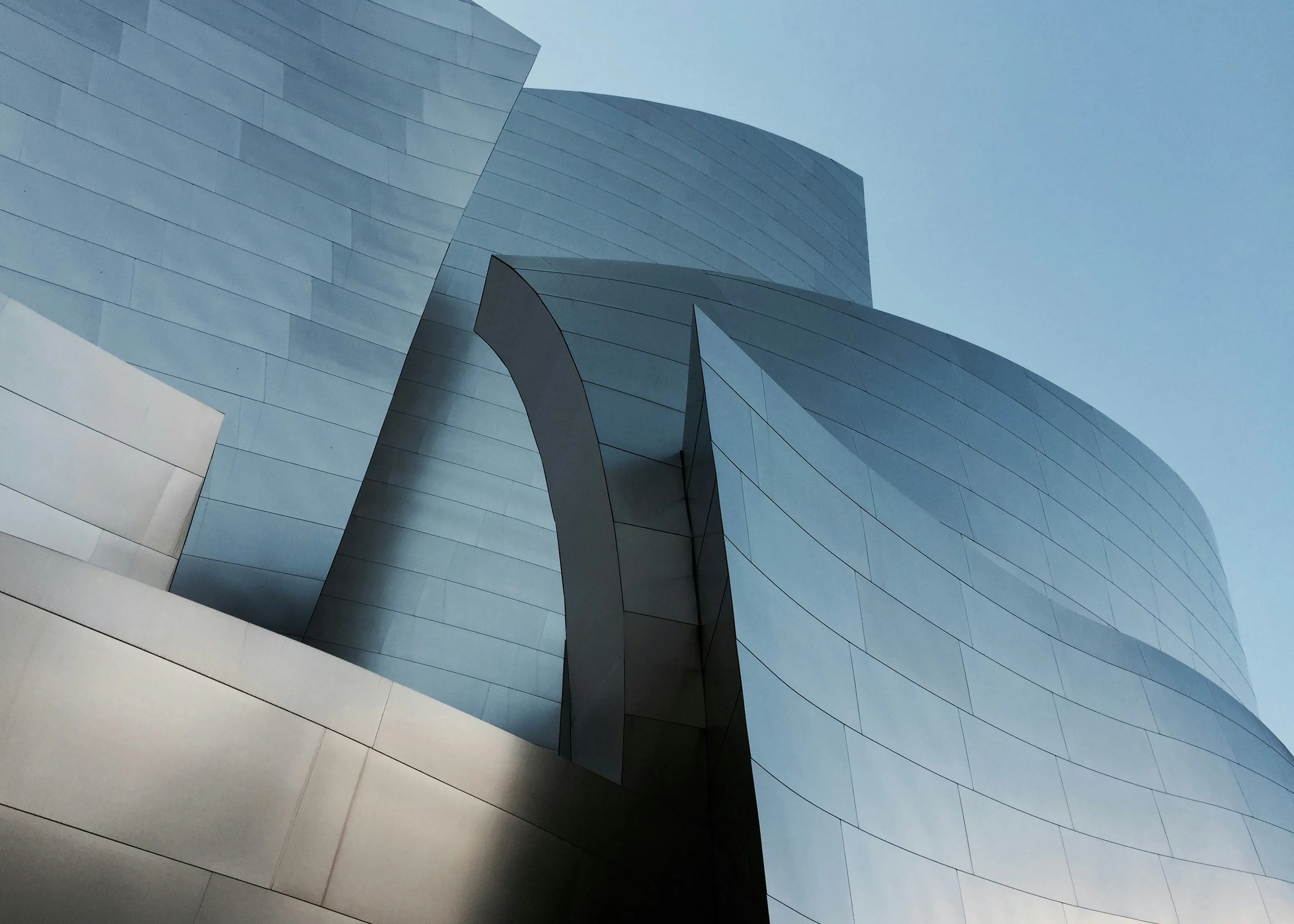 Futuristic abstract building with sharp geometric forms