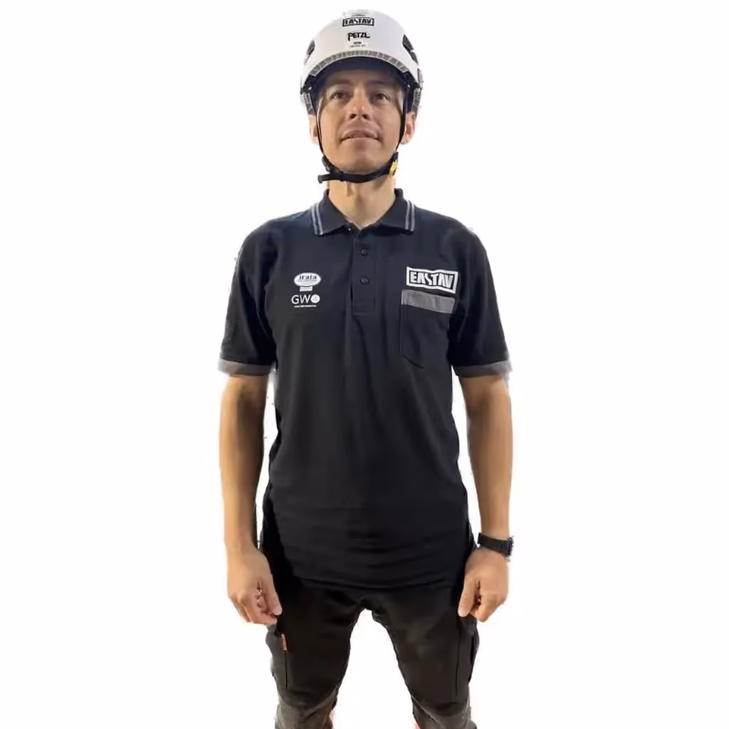 Polo Manga Corta Negro/Gris EASTAV GLOBAL
