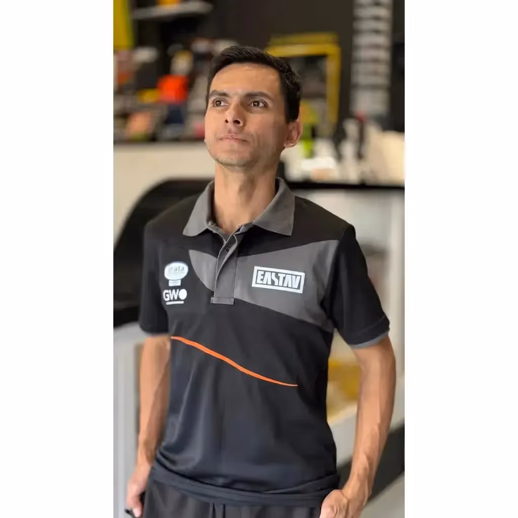 Polo Manga Corta Banda Gris EASTAV GLOBAL