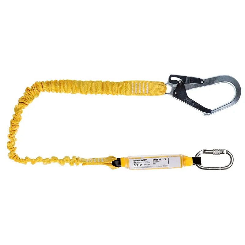 1.8m Elastic Lanyard with Energy Absorber + 2 Carabiners SAFETOP