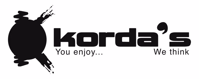 Logo de Korda's con lema "You enjoy... We think"