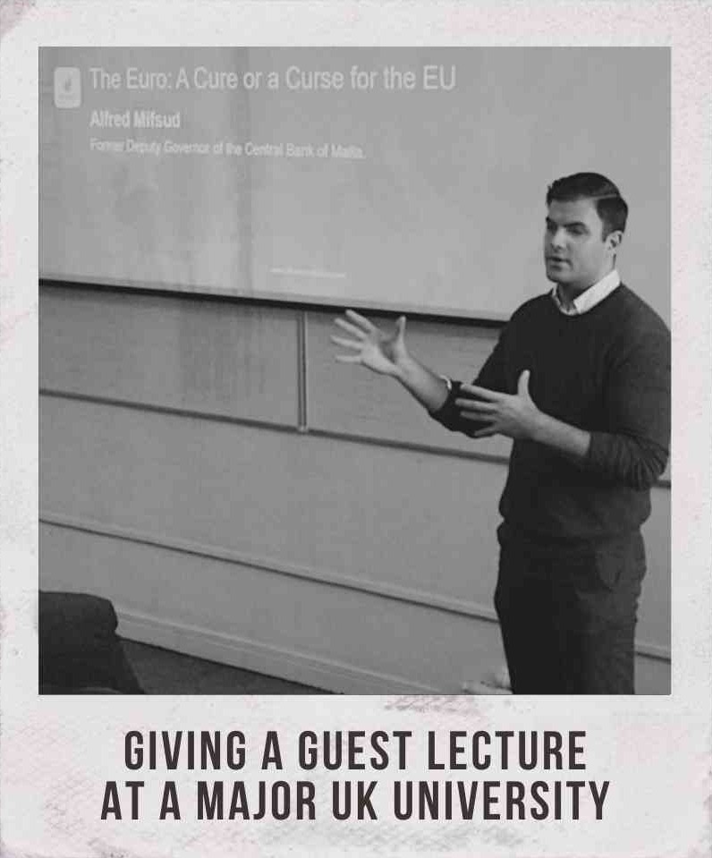 Nicholas Puri lecturing at university