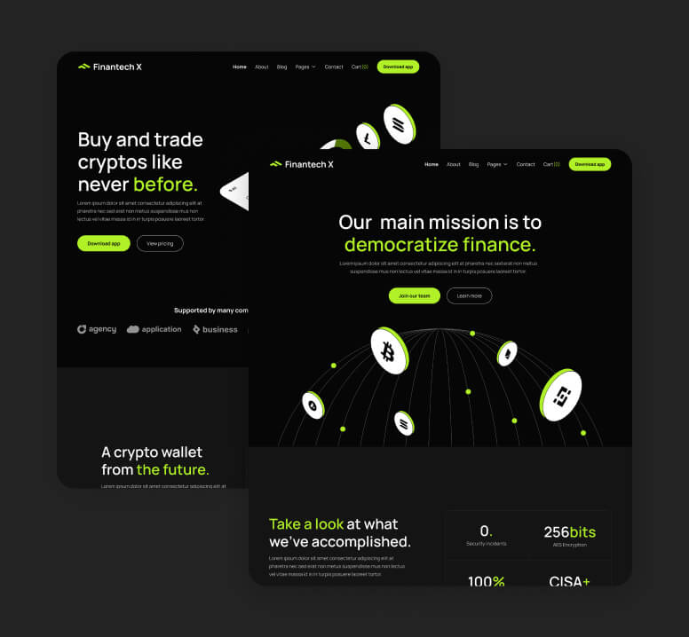 Pages Included - Finantech X Webflow Template