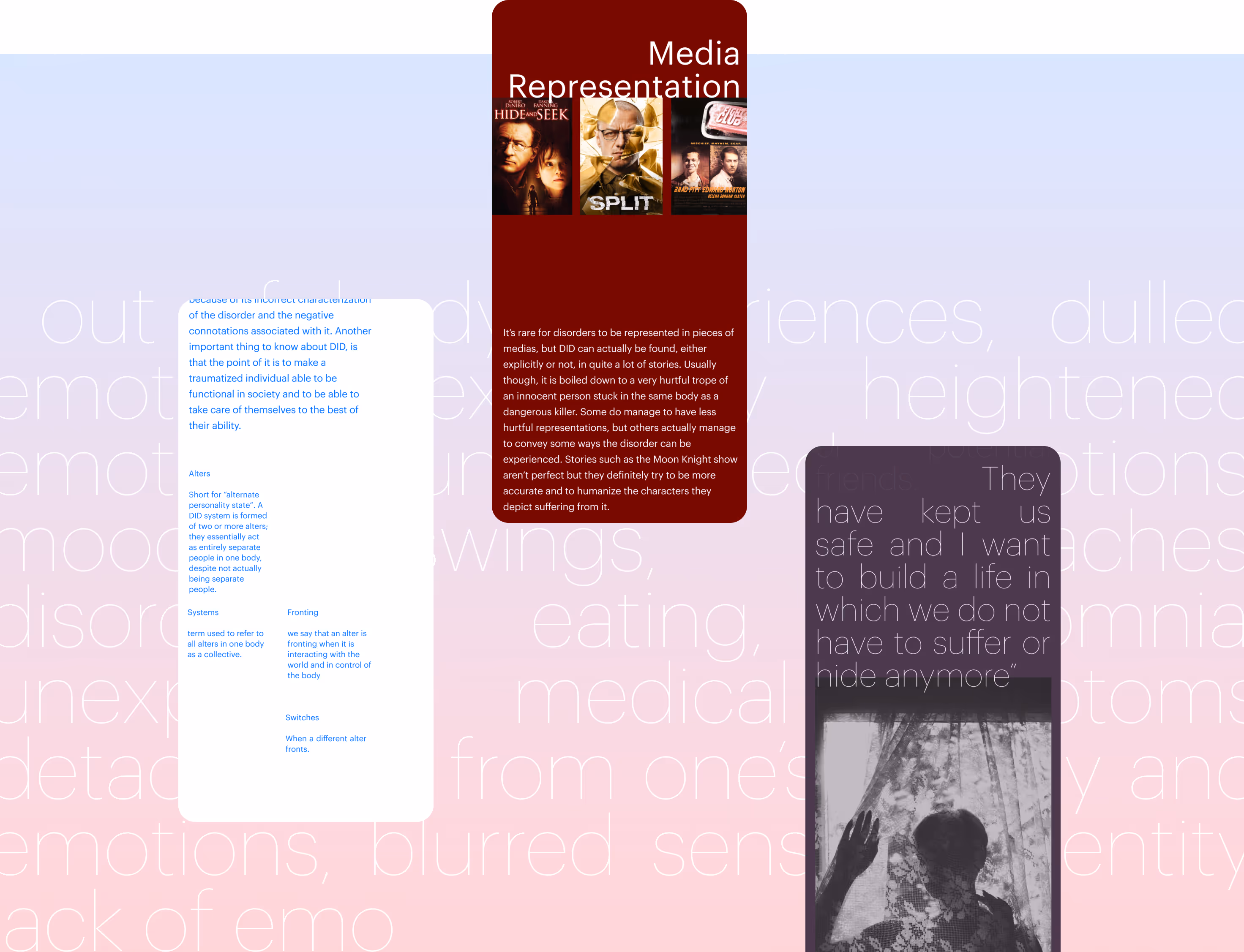 Layout with three mobile pages.