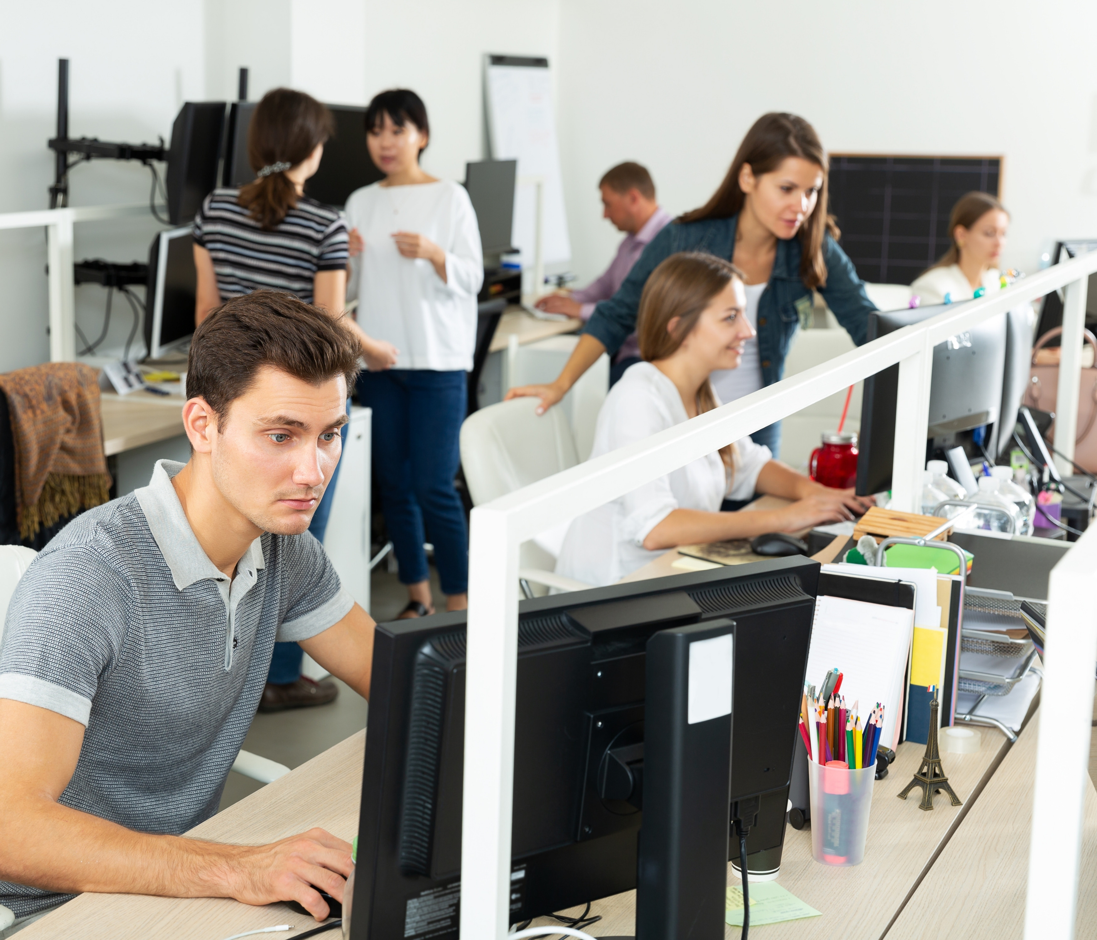 IT staff working on computers