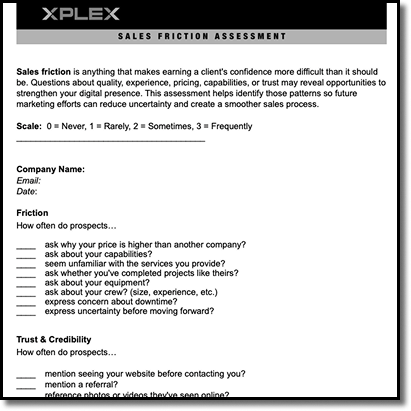 Example of Sales Friction Assessment