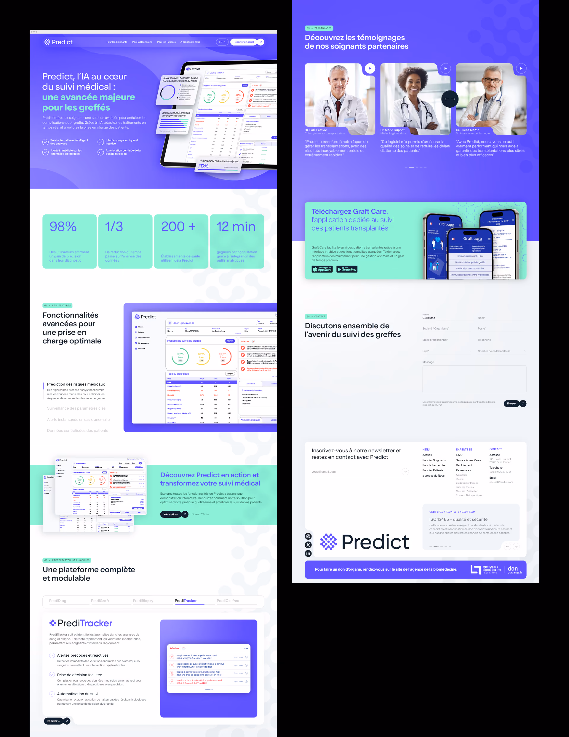 Site web Predict - page soignant