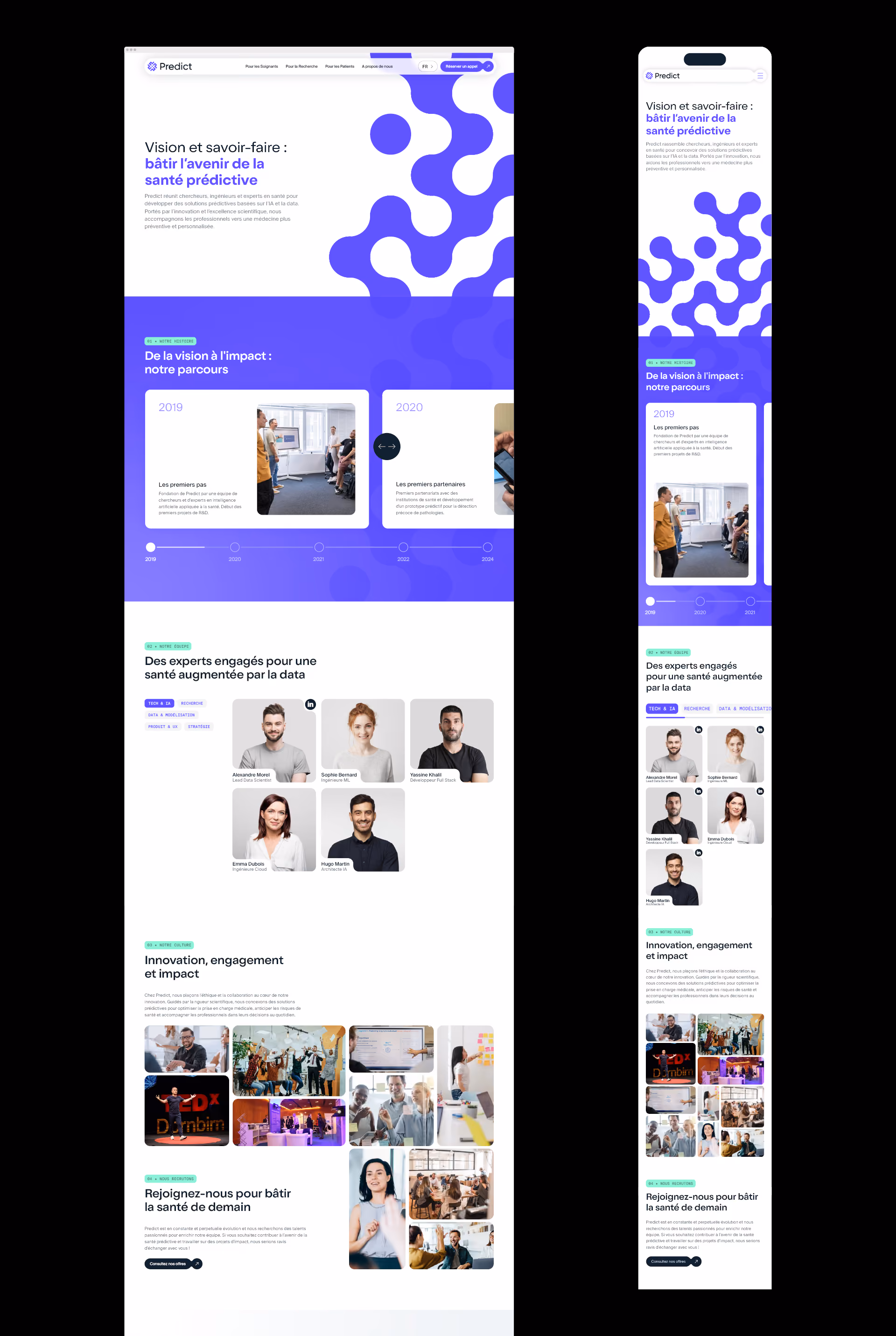 Site web Predict - page a propos de nous