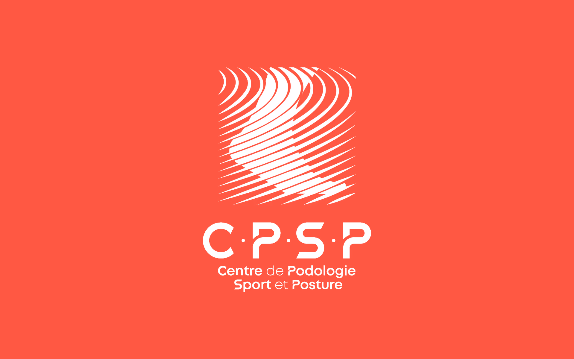 Logo sur fond rouge du Centre de Podologie du Sport et Posture