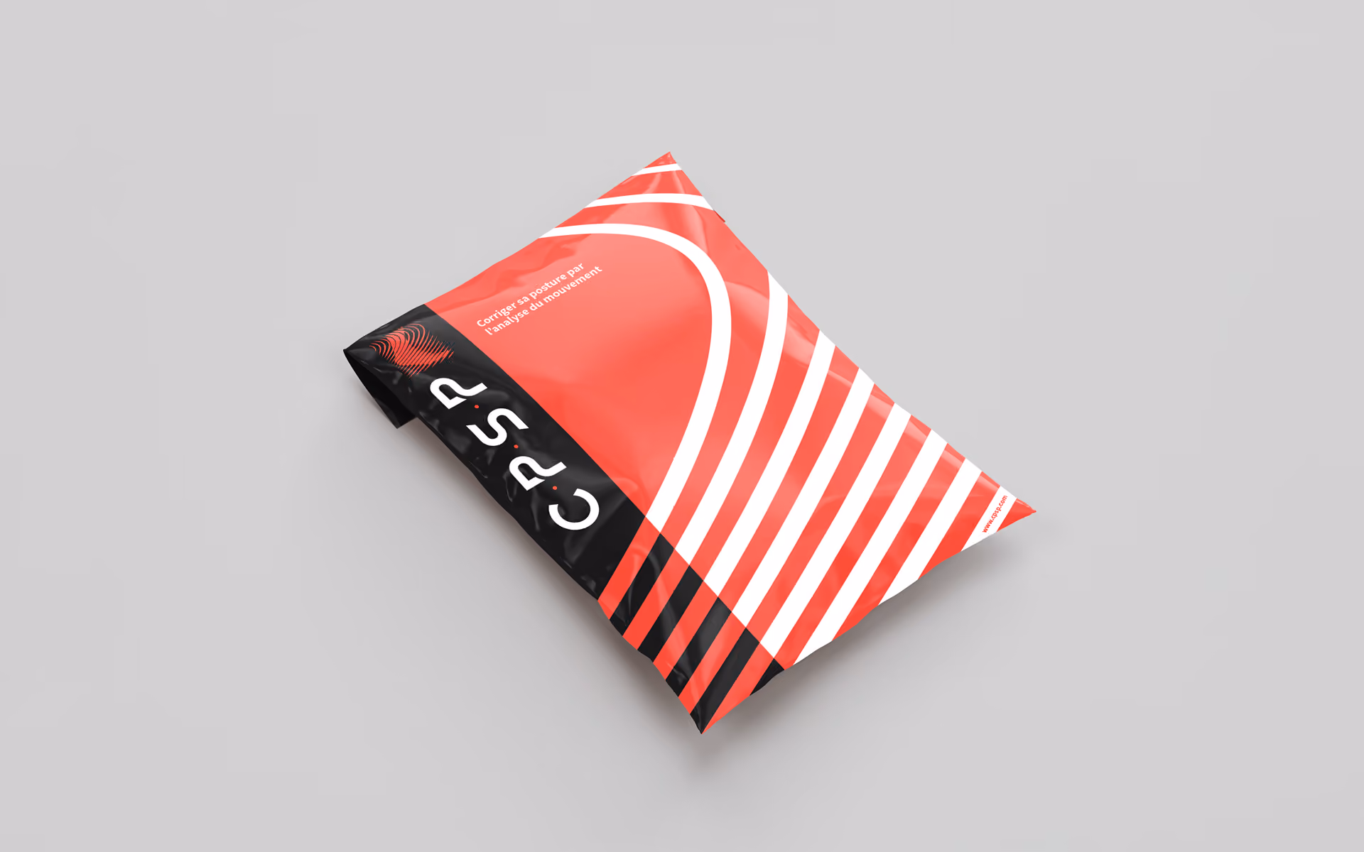 Enveloppe plastique brandée aux couleurs du Centre de Podologie du Sport et Posture