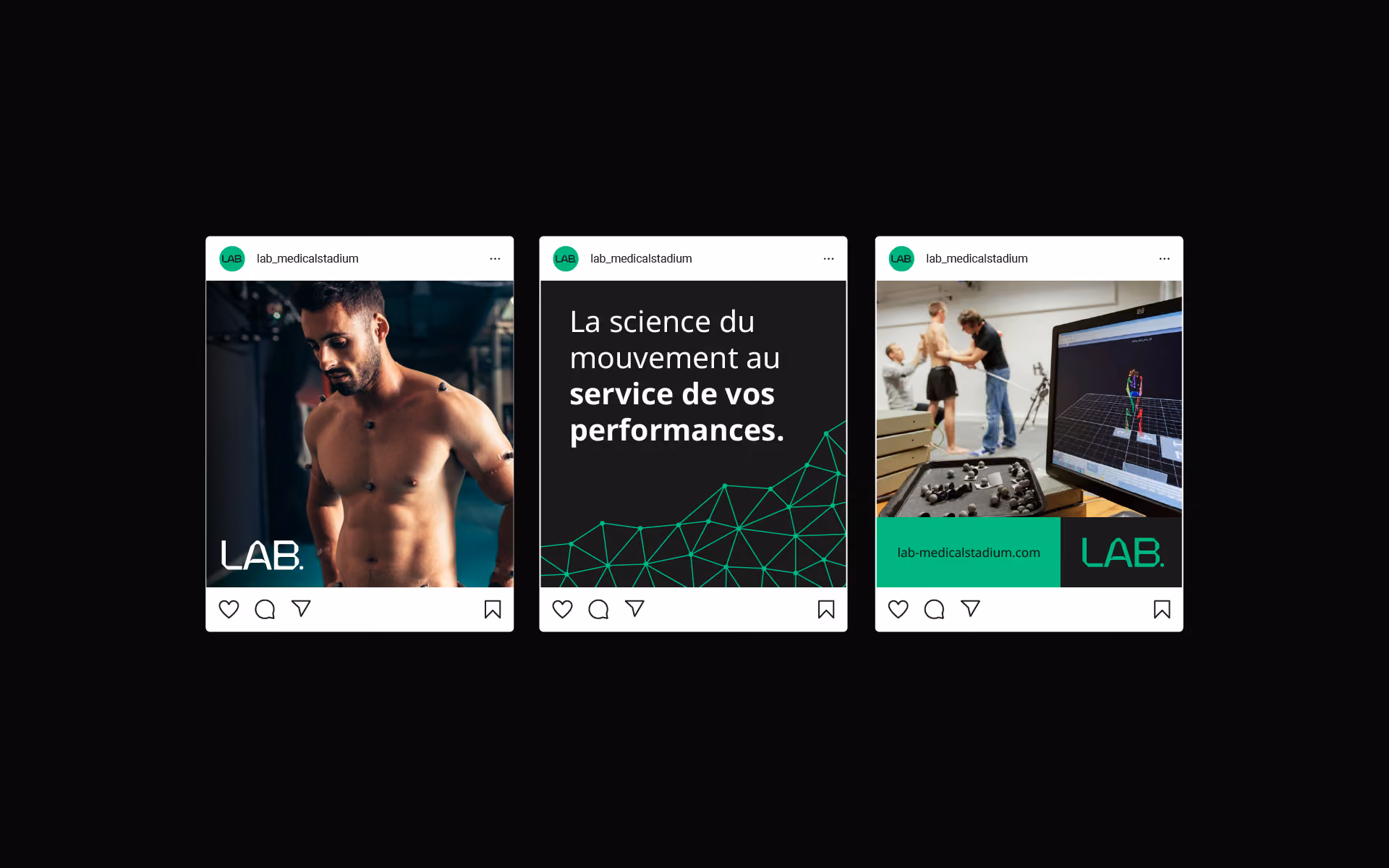 Posts Instagram du Laboratoire d'Analyses Biomécaniques