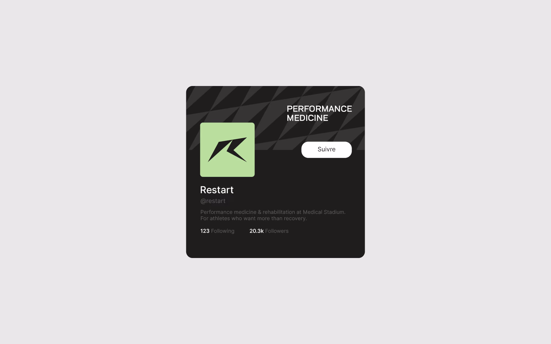 Twitter Restart, spécialisé dans la réathlétisation des sportifs professionnels