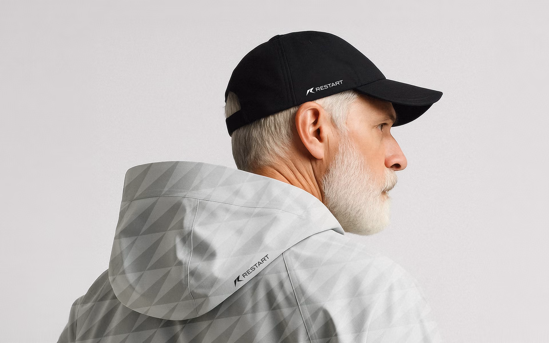 Veste et casquette Restart, spécialisé dans la réathlétisation des sportifs professionnels