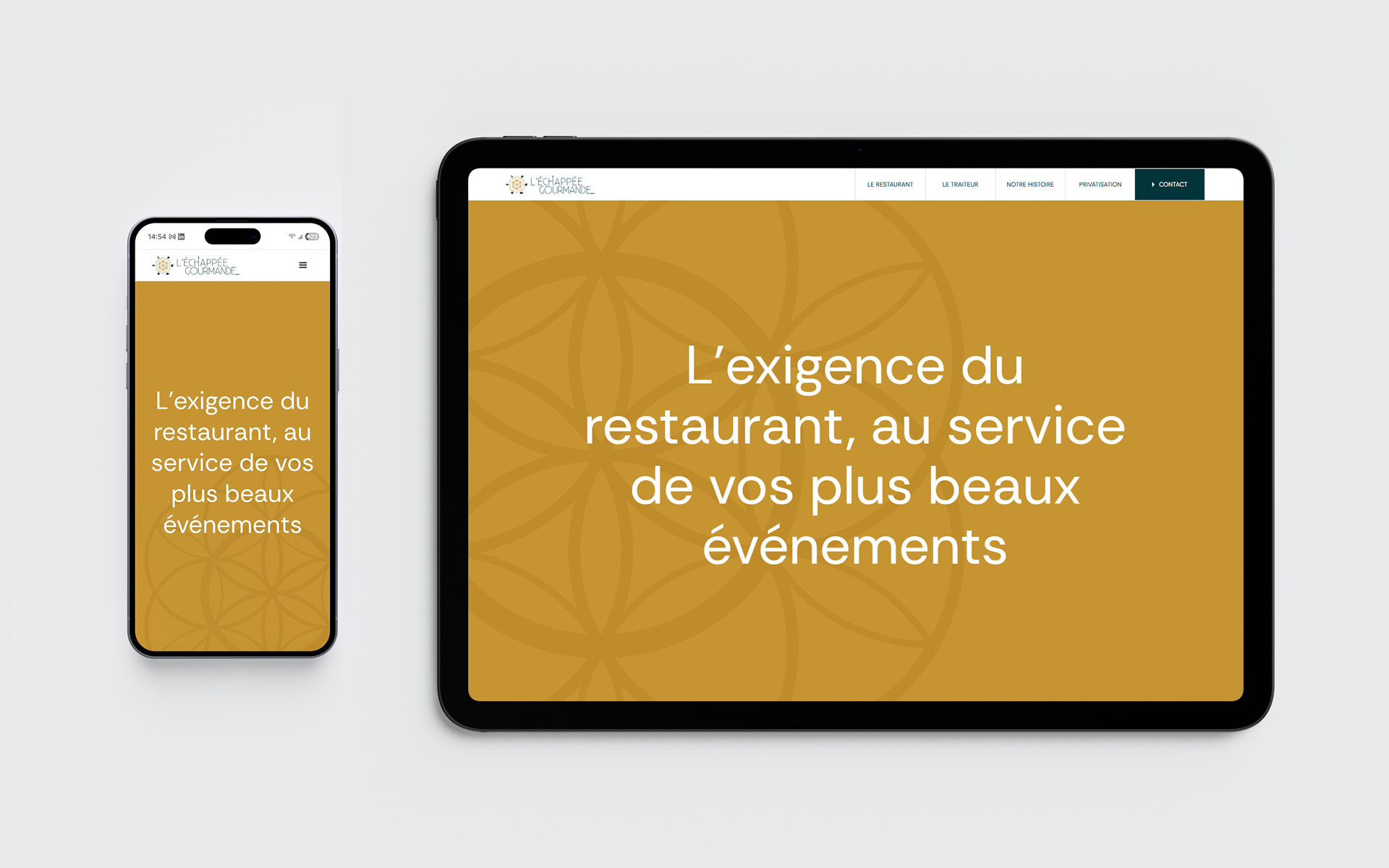 Site internet du restaurant l'Echappée Gourmande