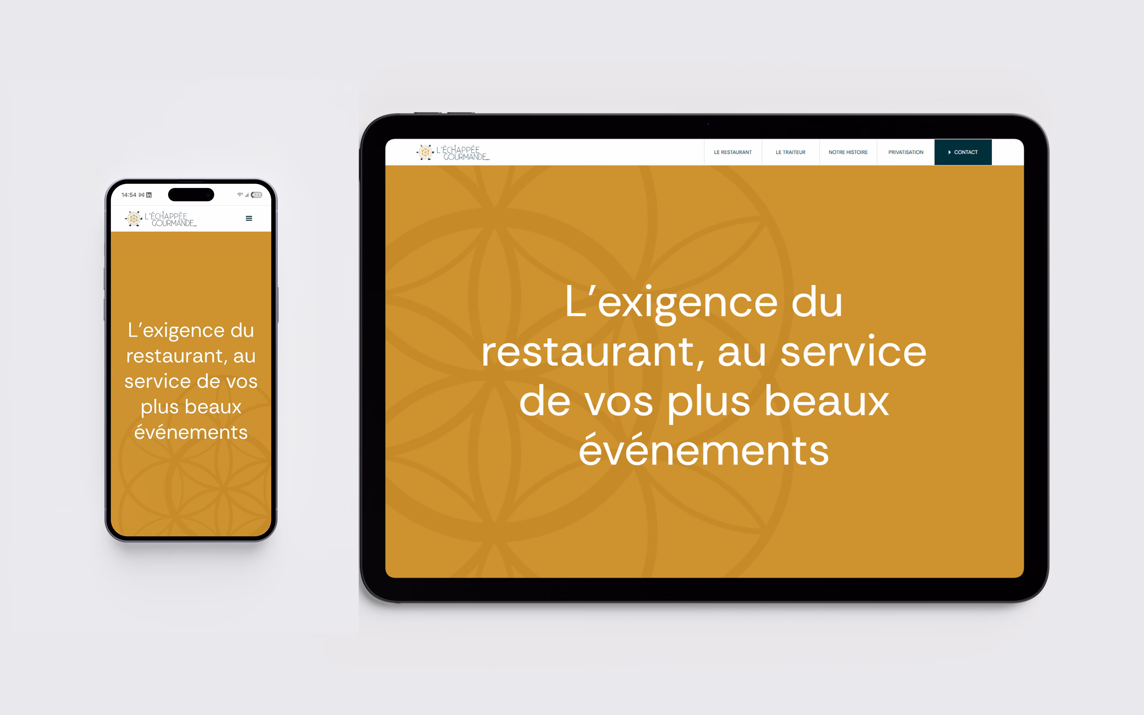 Site internet du restaurant l'Echappée Gourmande