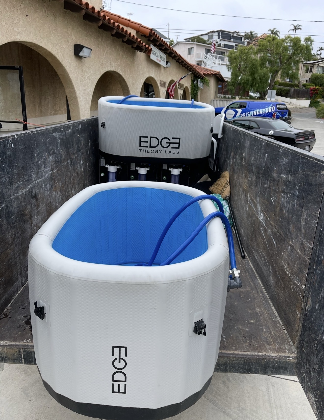 Moving the original Edge Theory Labs tubs to Pacific Coast Highway