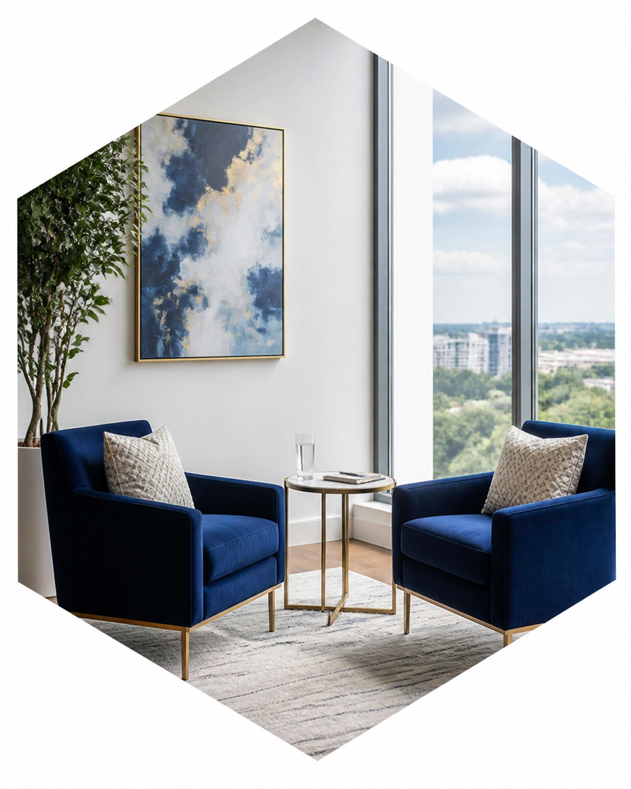 Minimalist coaching space for professional reflection