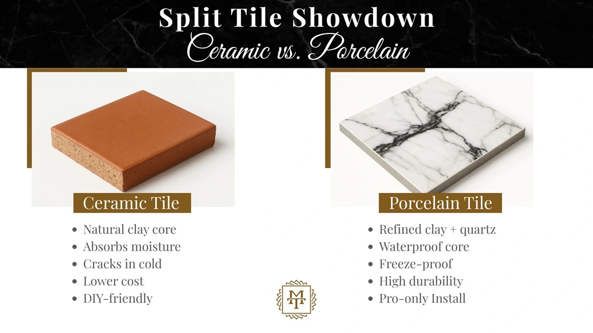 Ceramic vs. Porcelain tile comparison