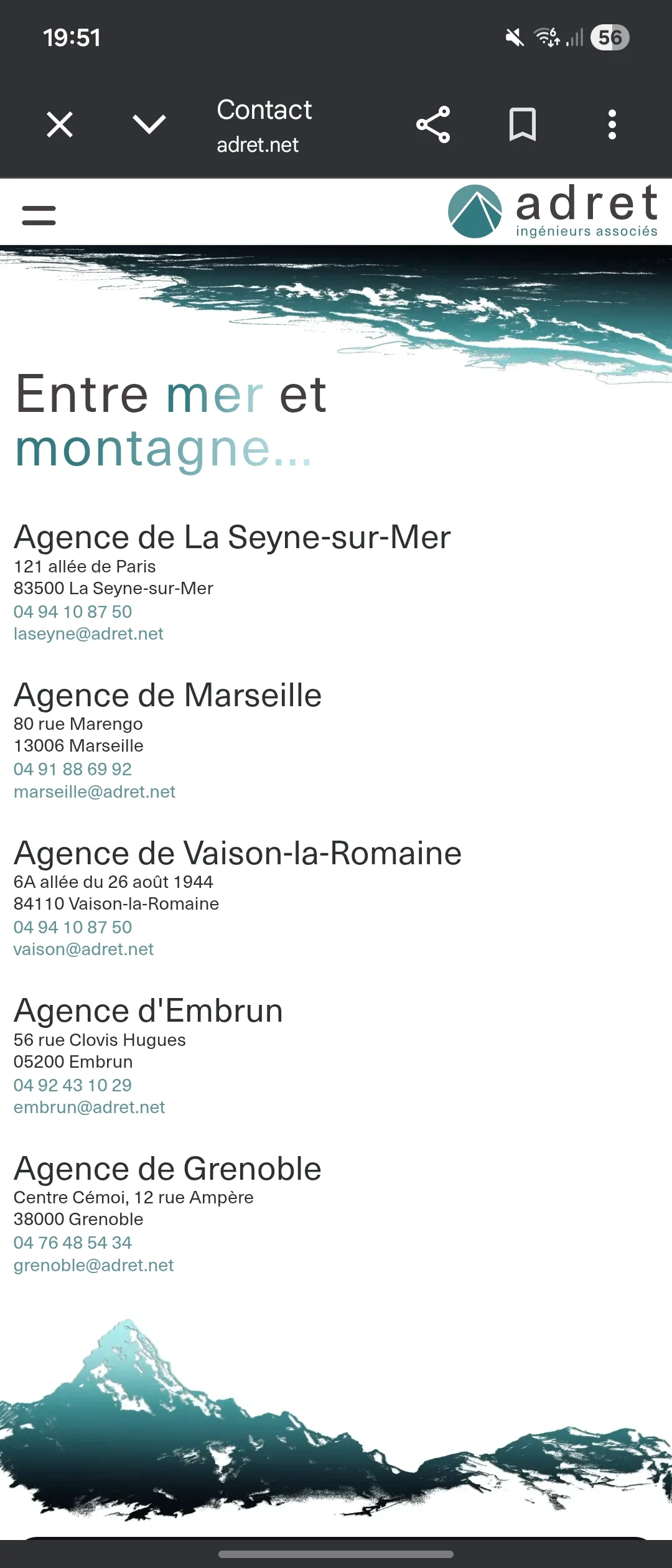 Screenshot of the website Carla made.