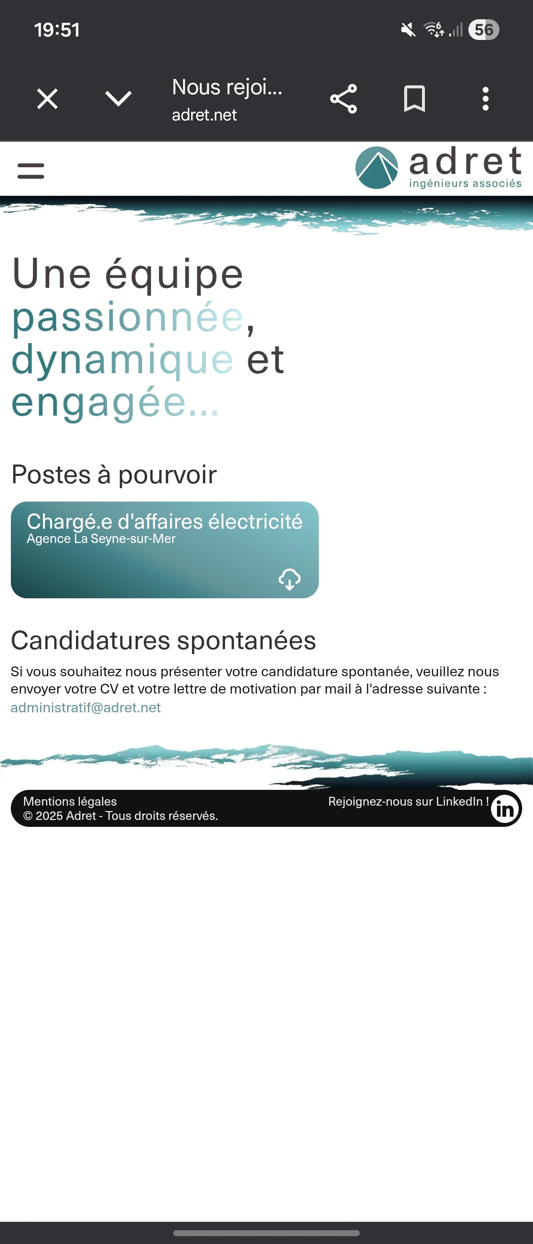 Screenshot of the website Carla made.