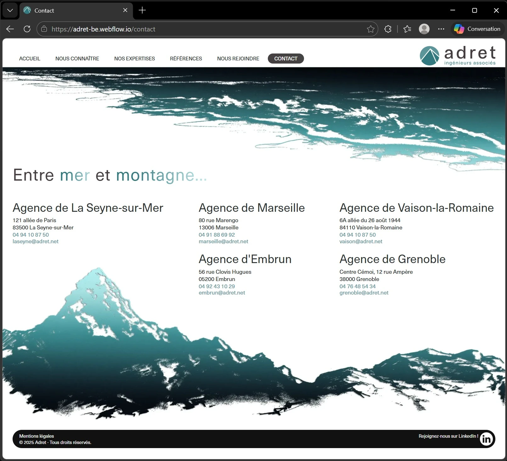 Screenshot of the website Carla made.