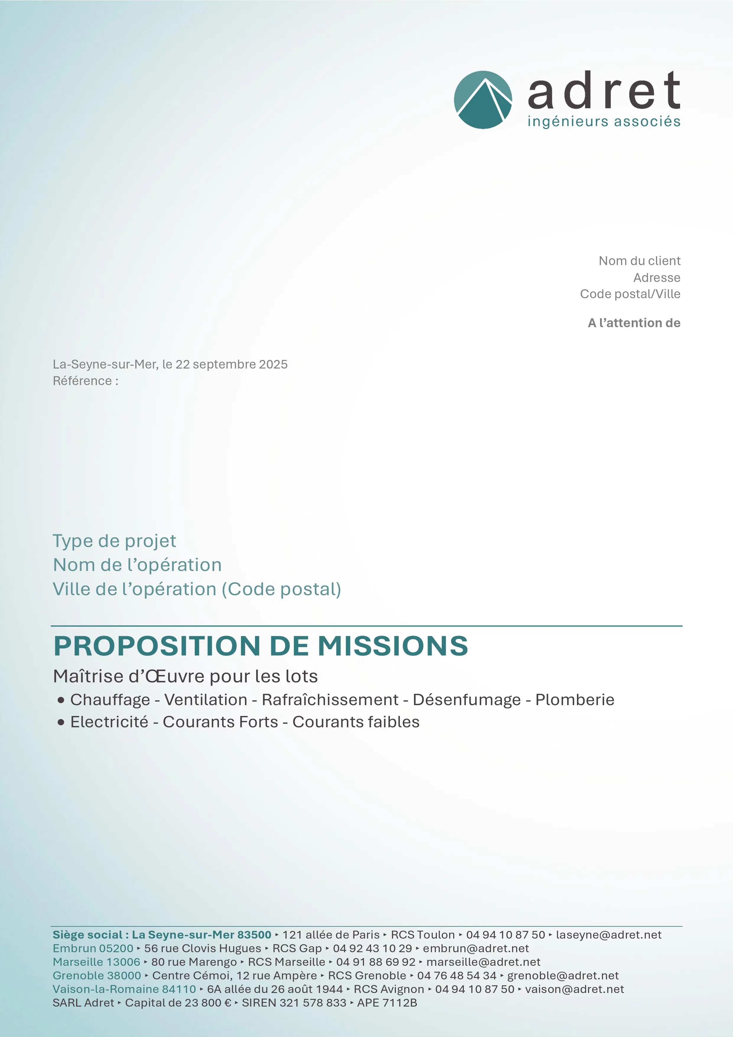 Exemple d'un modèle de document réalisé par Carla (1ère page).