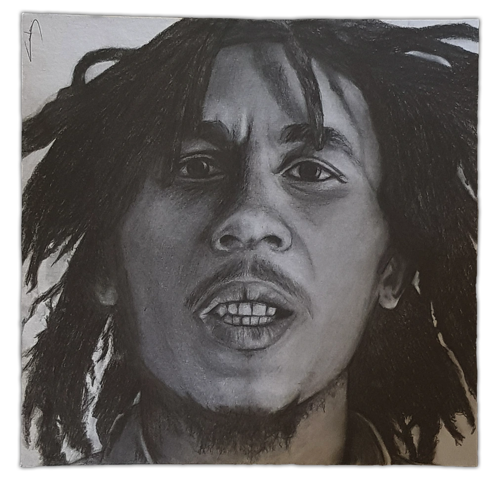 Portrait de Bob Marley pour un ami par Carla.