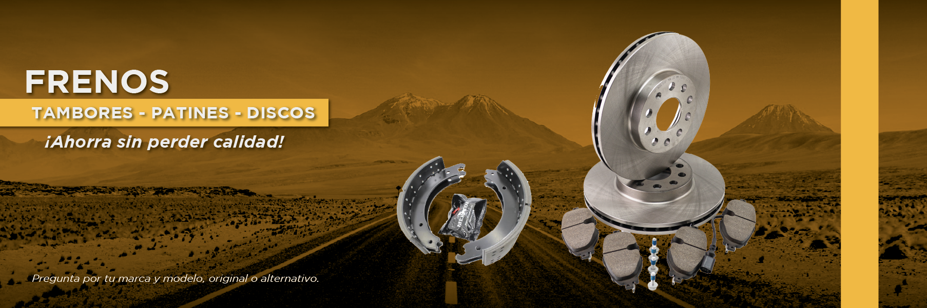 Banner de frenos que se venden el local de Repuestos Osorno