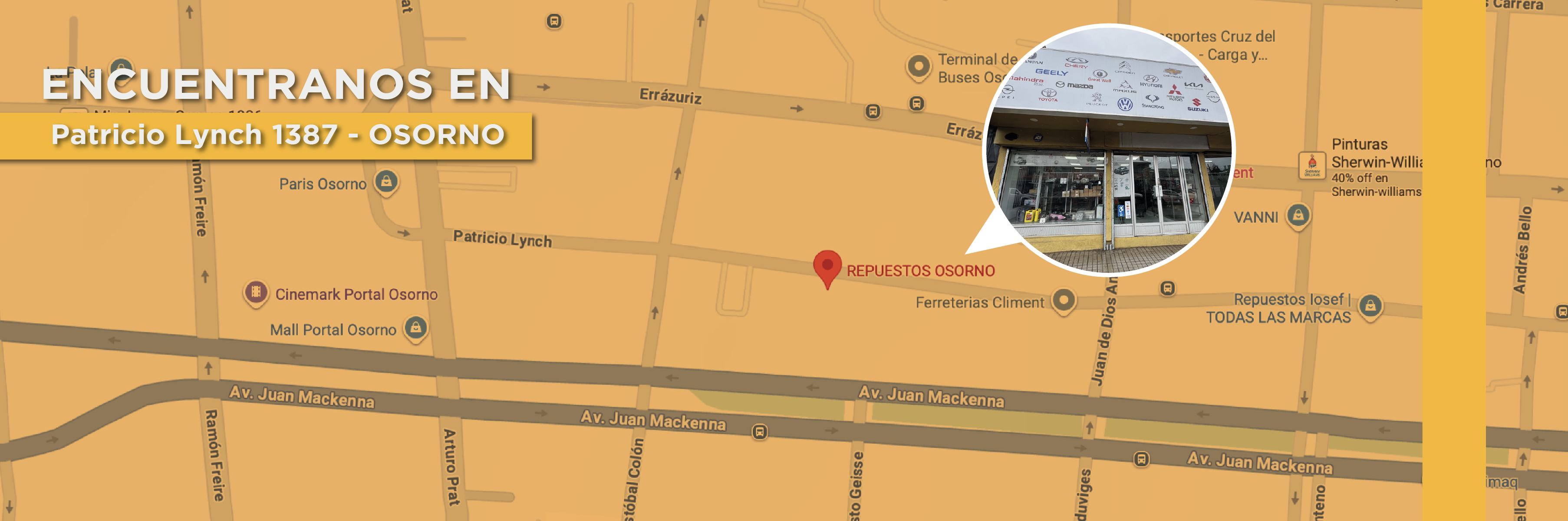 Imagen del mapa donde se encuentra el negocio repuesto Osorno