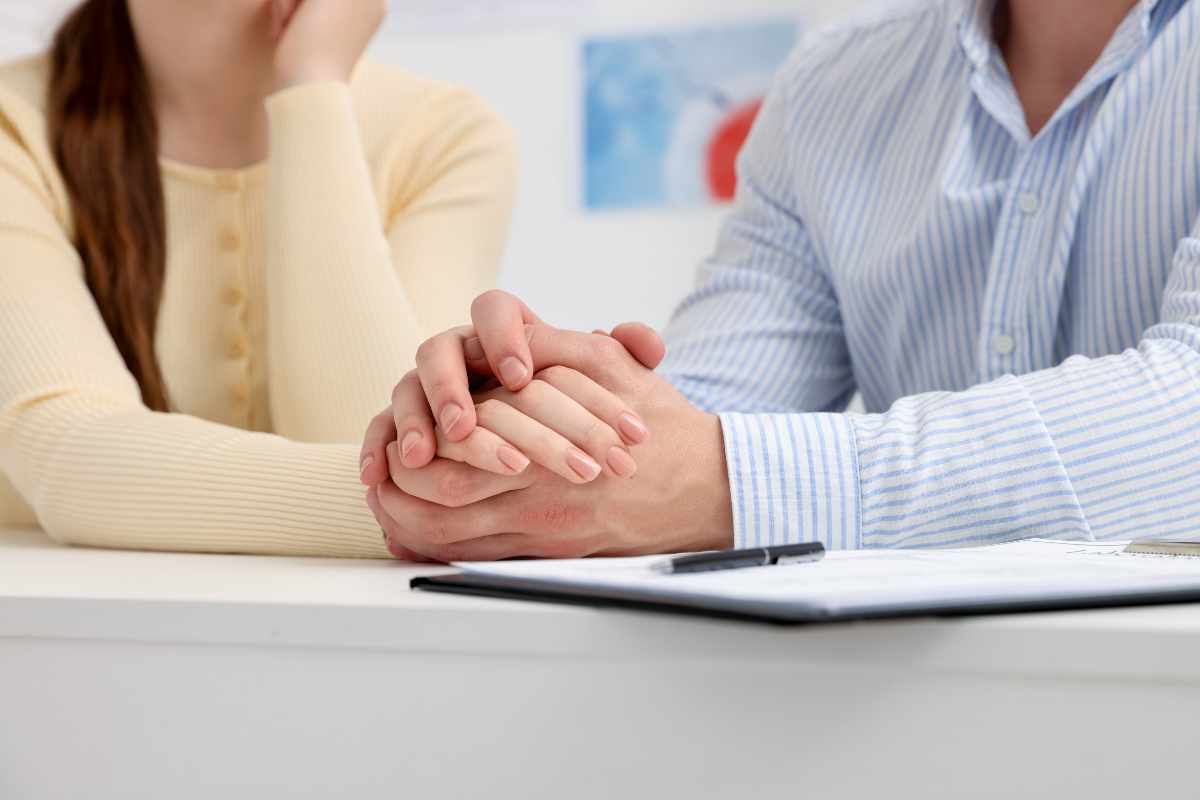 Couple at fertility consultation