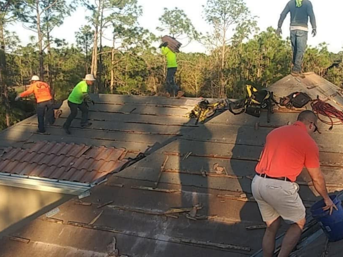 men working roof