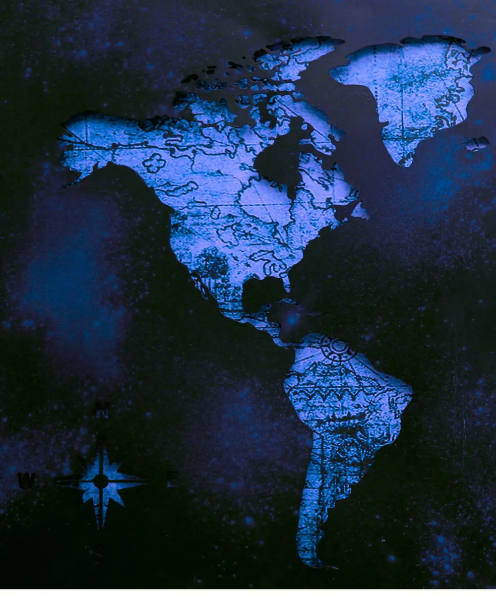 map of north central and South America
