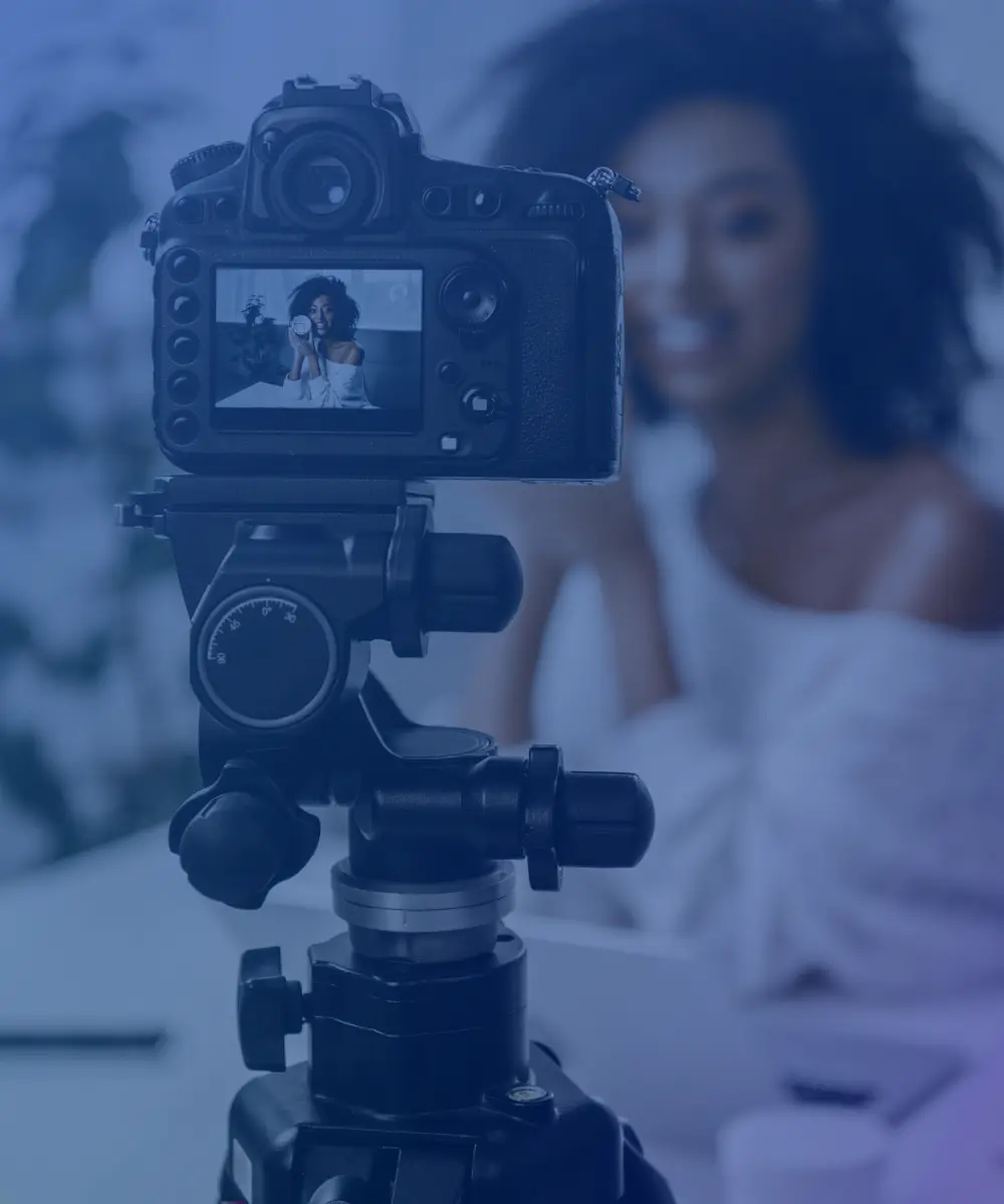 influencer using phone to record