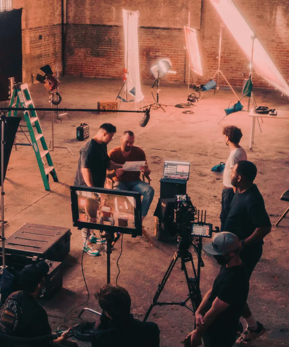 production crew on set