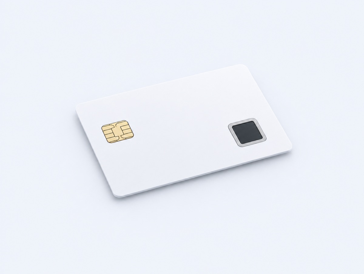 Biometric smart card with fingerprint sensor