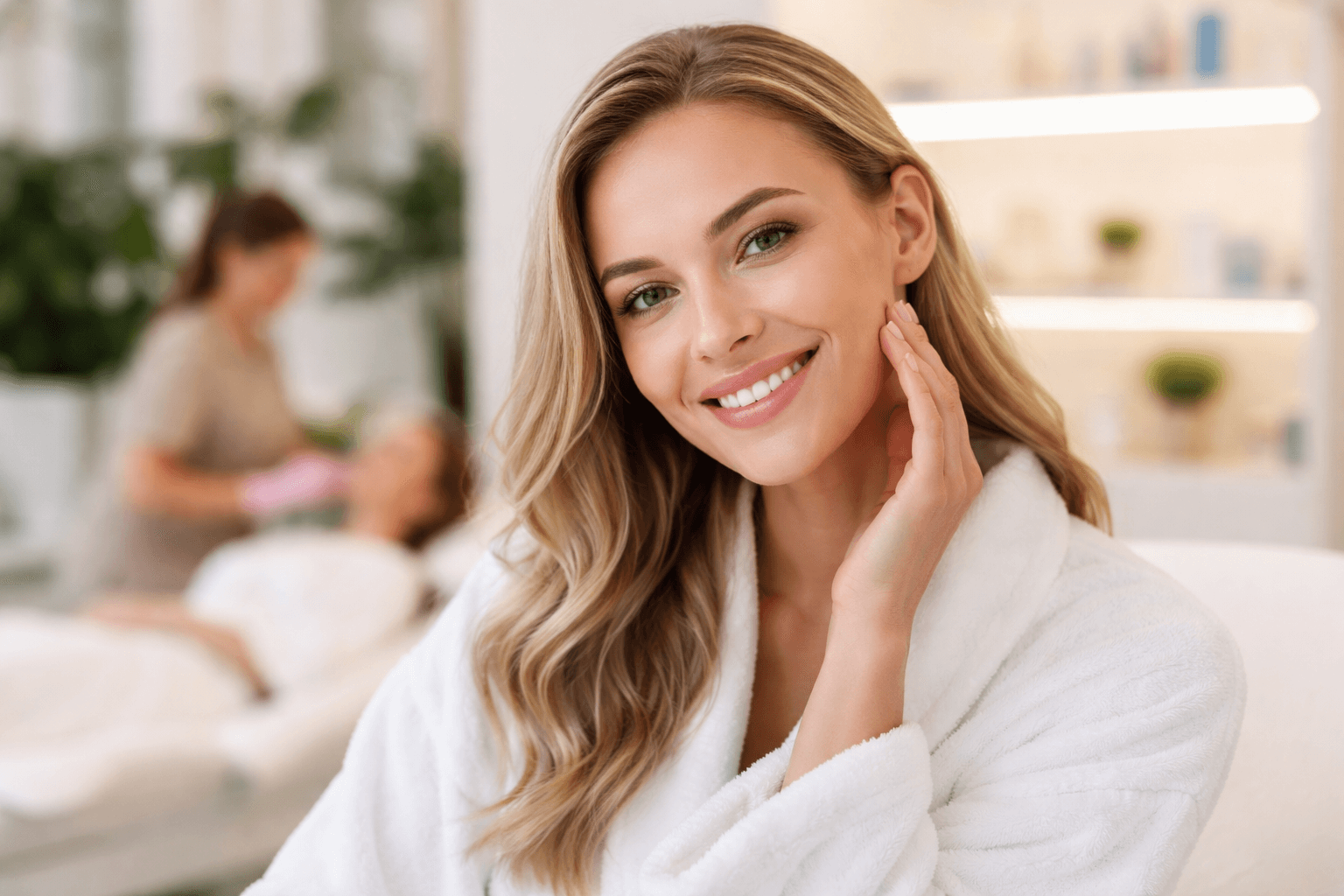 Licensed esthetician performing a customized facial treatment at Shorr Beauty, a skin care clinic in Costa Mesa, California